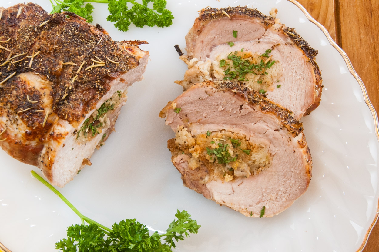 Roasted Pork Loin with Herb Stuffing